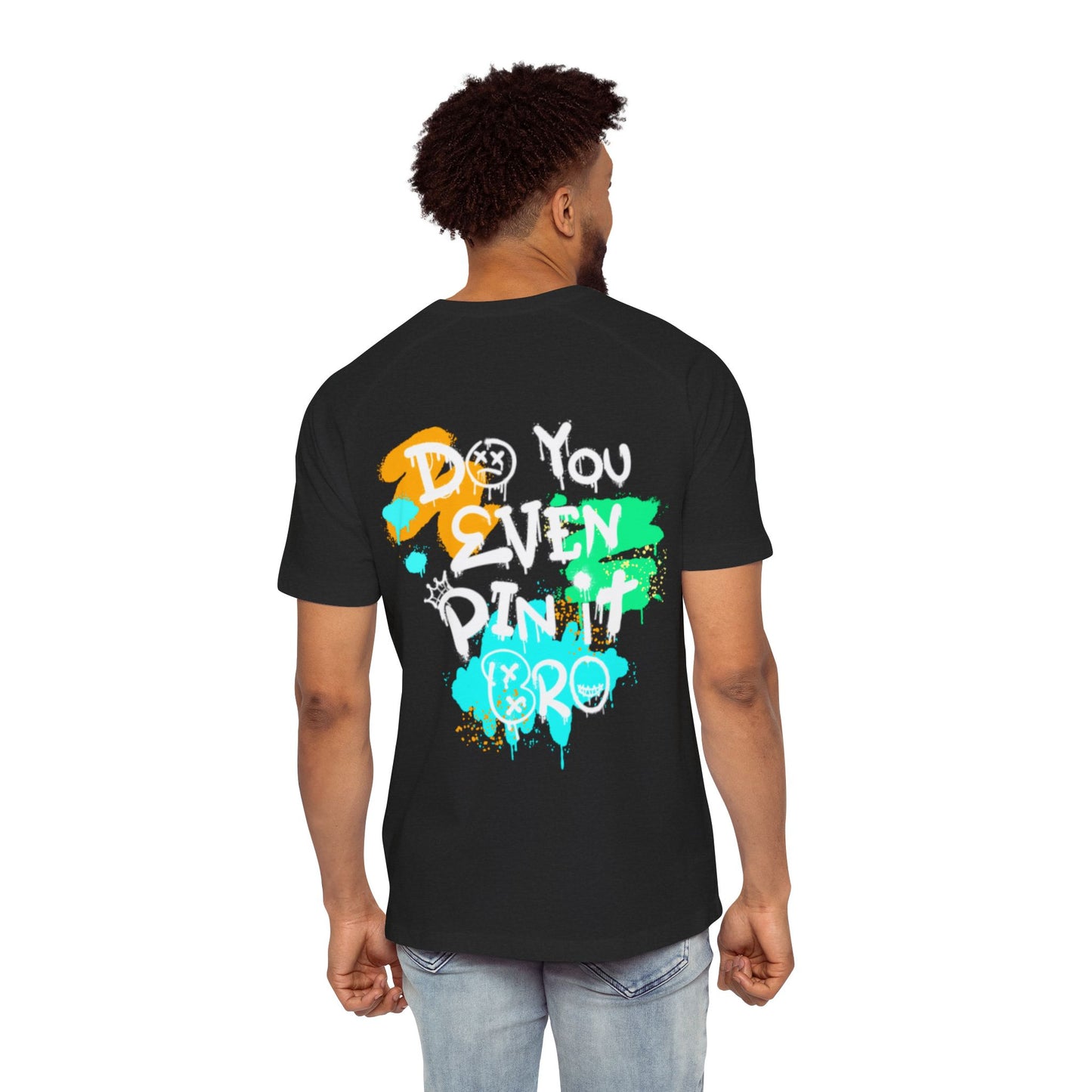 Do You Even Pin It, Bro? | Men’s Moto Raglan Shirt – Bold Grunge Panda Graphic Tee