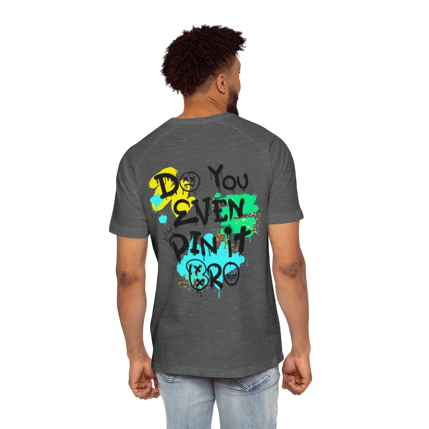 Do You Even Pin It, Bro? | Men’s Moto Raglan Shirt – Bold Grunge Panda Graphic Tee