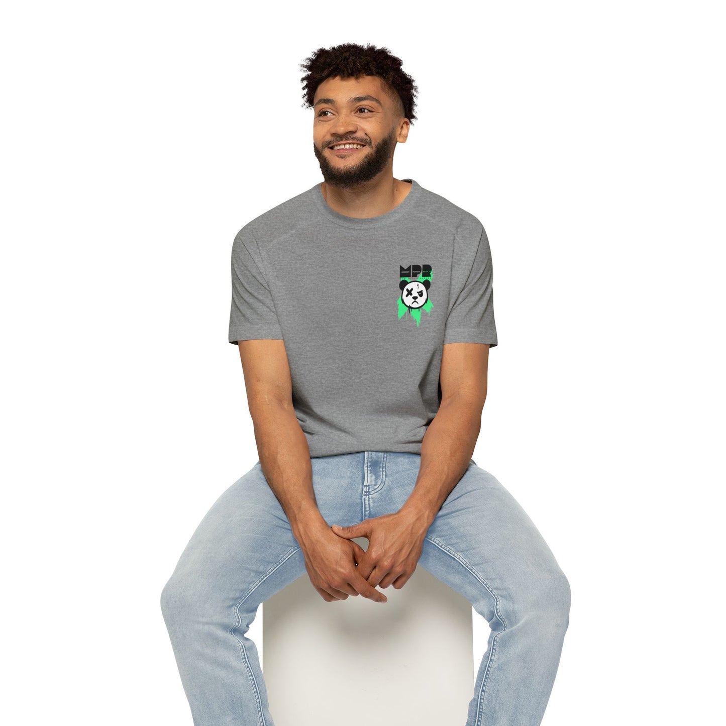 Do You Even Pin It, Bro? | Men’s Moto Raglan Shirt – Bold Grunge Panda Graphic Tee