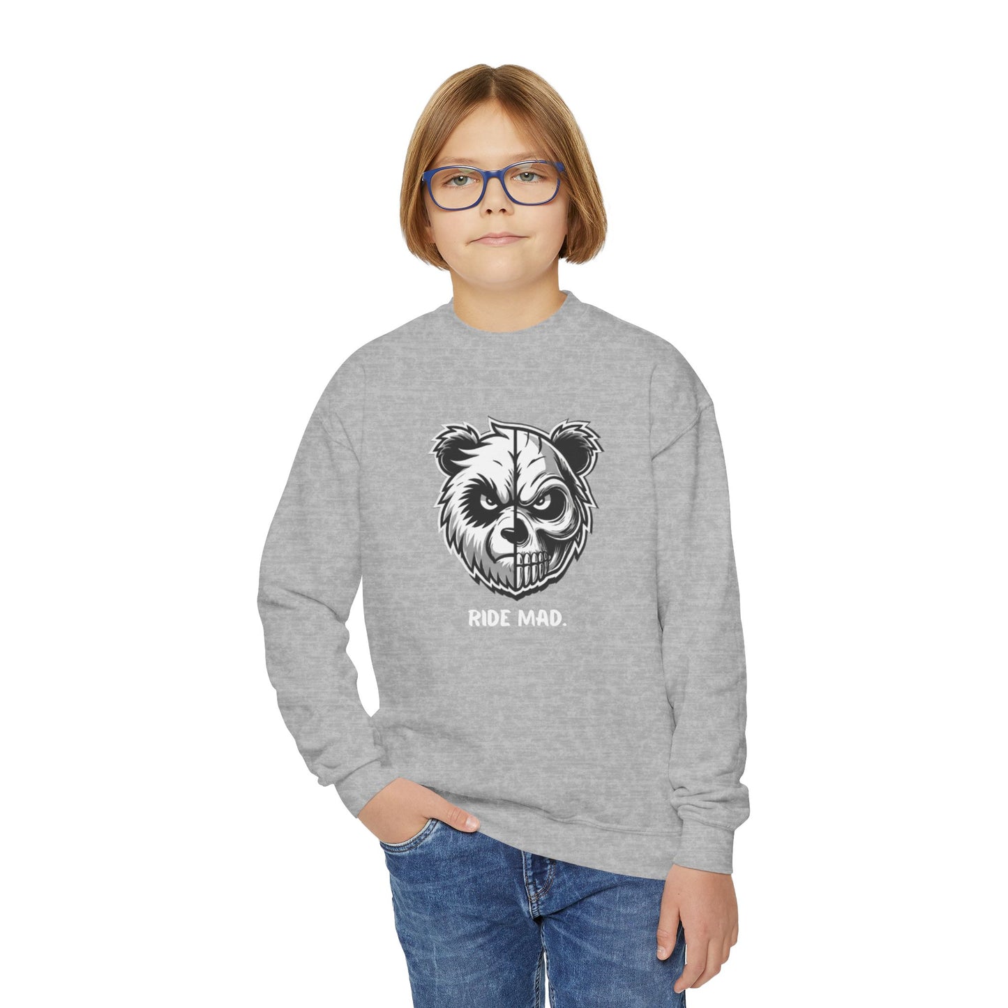 Ride Mad | Half Panda, Full Attitude Youth Sweatshirt