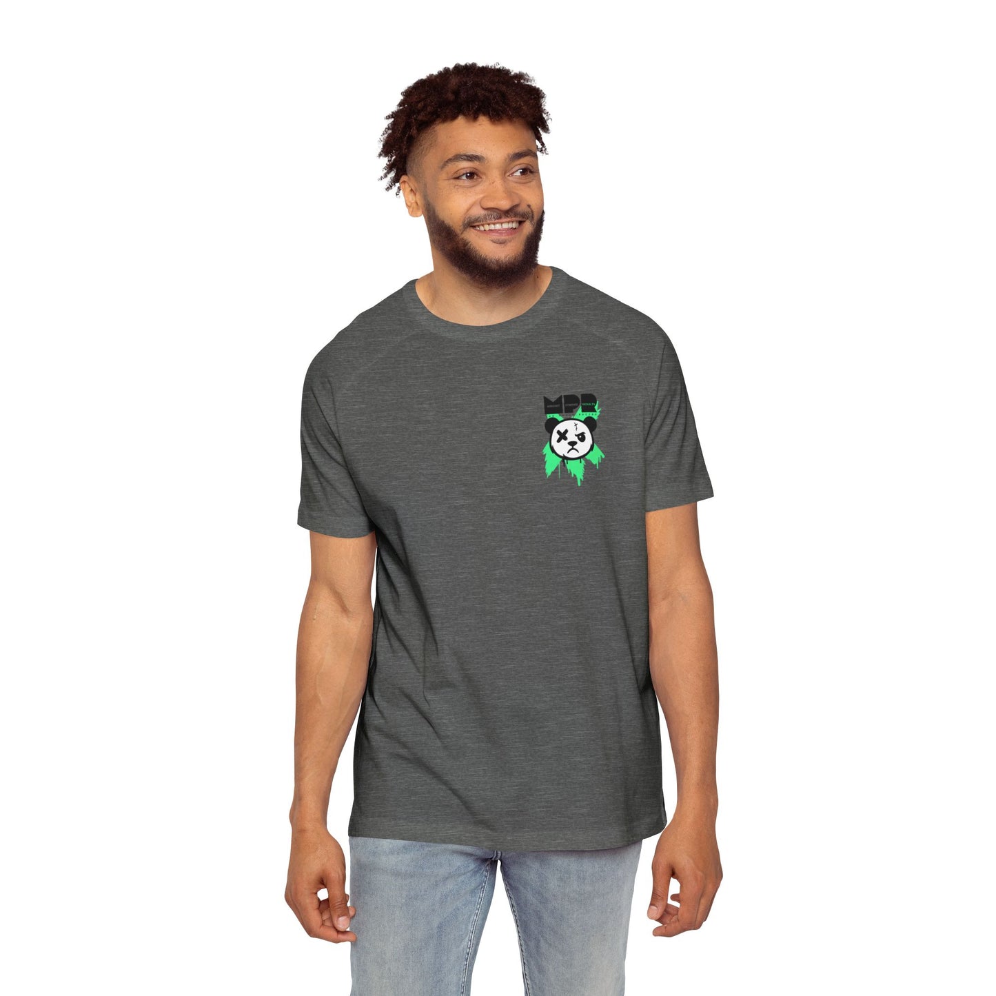 Do You Even Pin It, Bro? | Men’s Moto Raglan Shirt – Bold Grunge Panda Graphic Tee