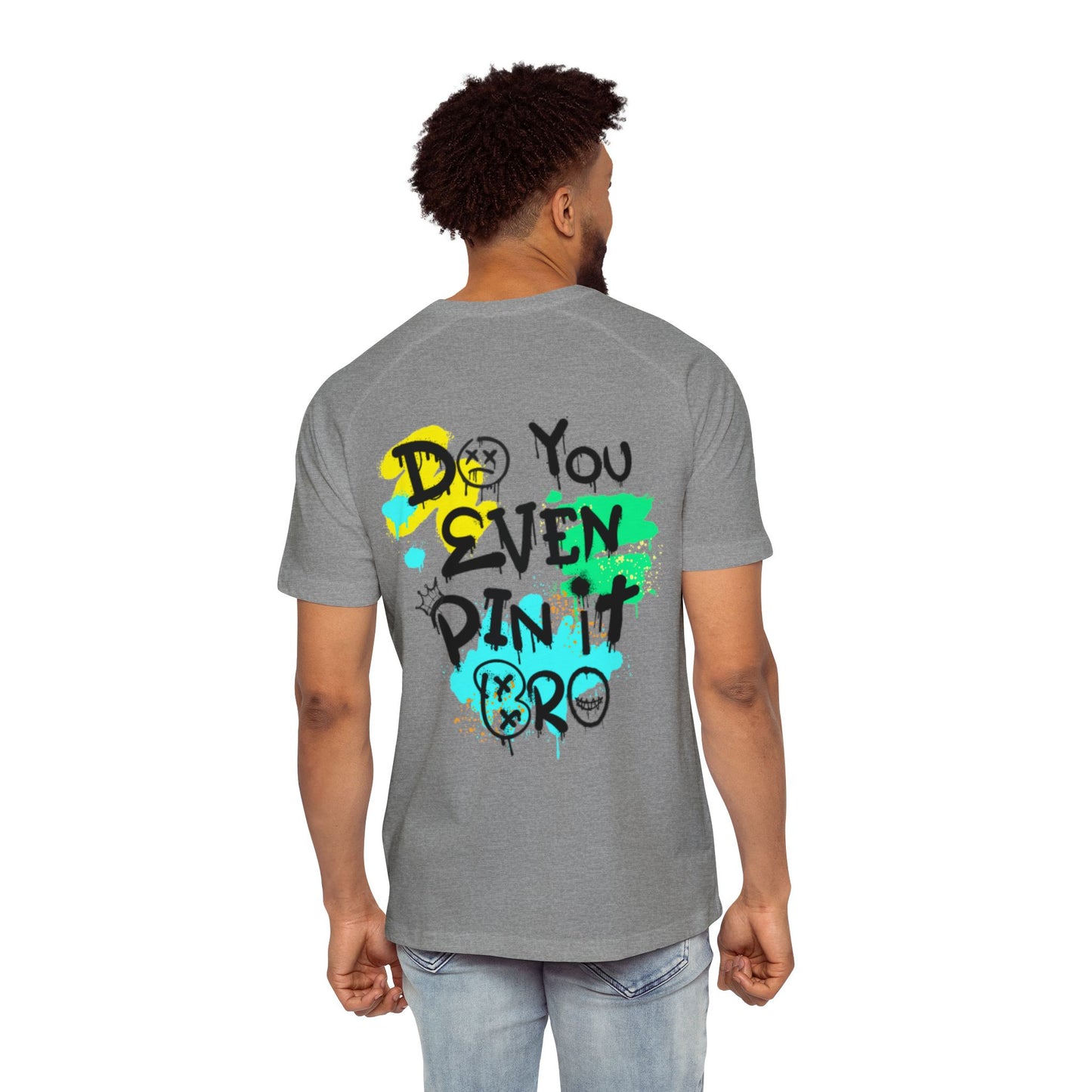 Do You Even Pin It, Bro? | Men’s Moto Raglan Shirt – Bold Grunge Panda Graphic Tee
