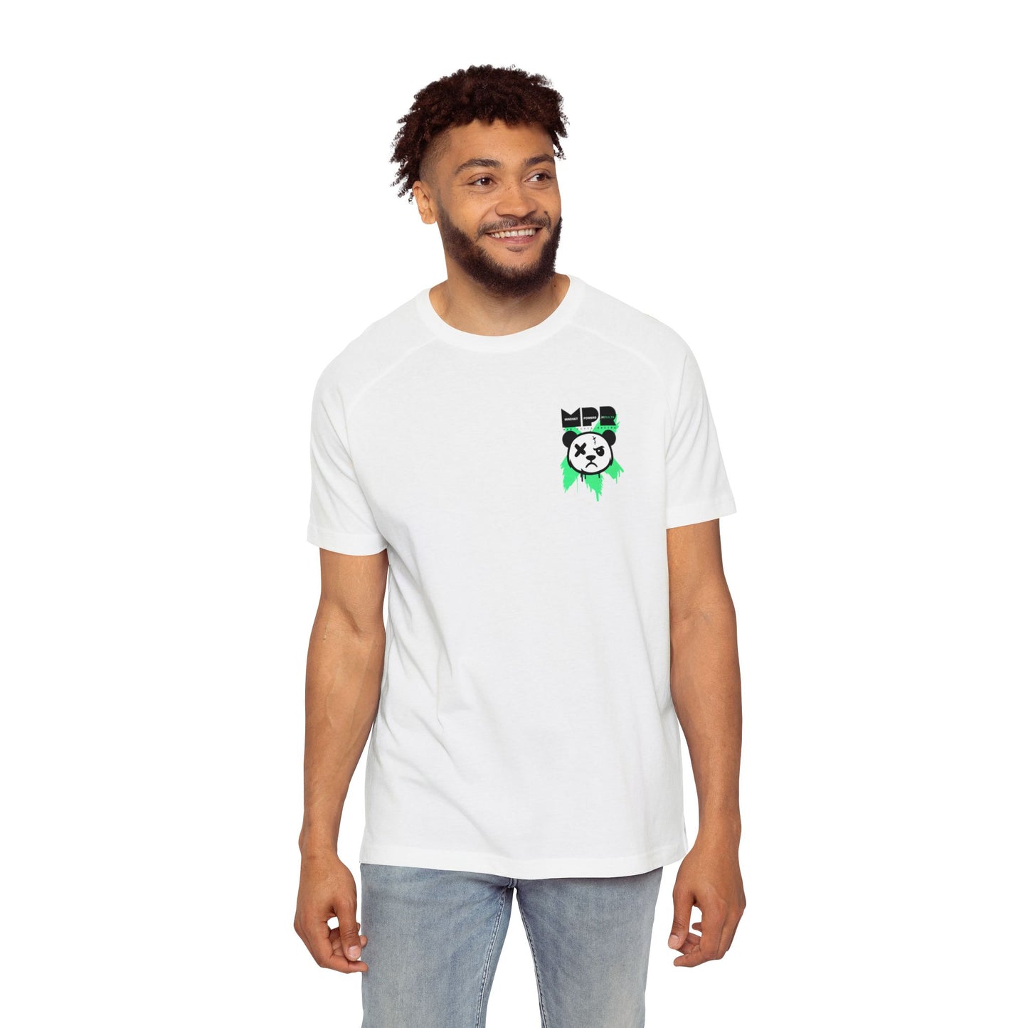 Do You Even Pin It, Bro? | Men’s Moto Raglan Shirt – Bold Grunge Panda Graphic Tee