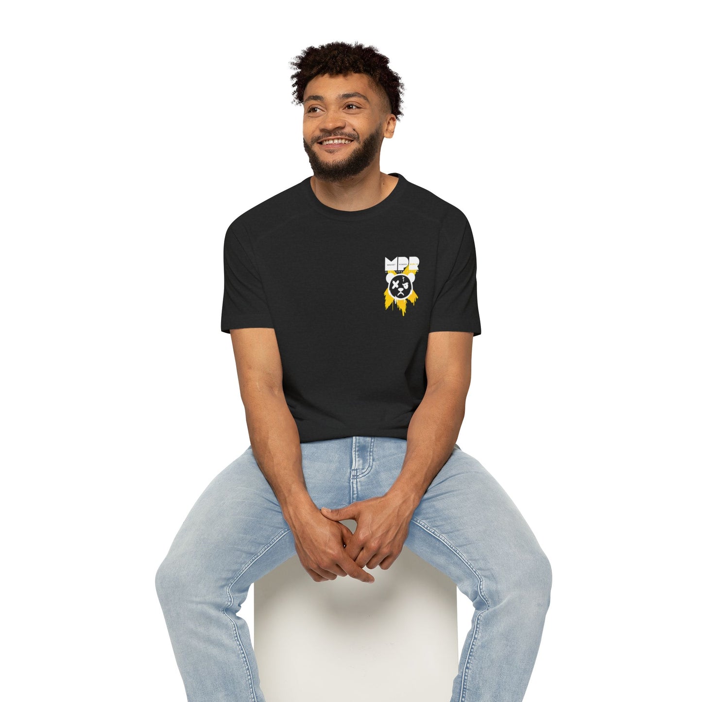 Do You Even Pin It, Bro? | Men’s Moto Raglan Shirt – Bold Grunge Panda Graphic Tee
