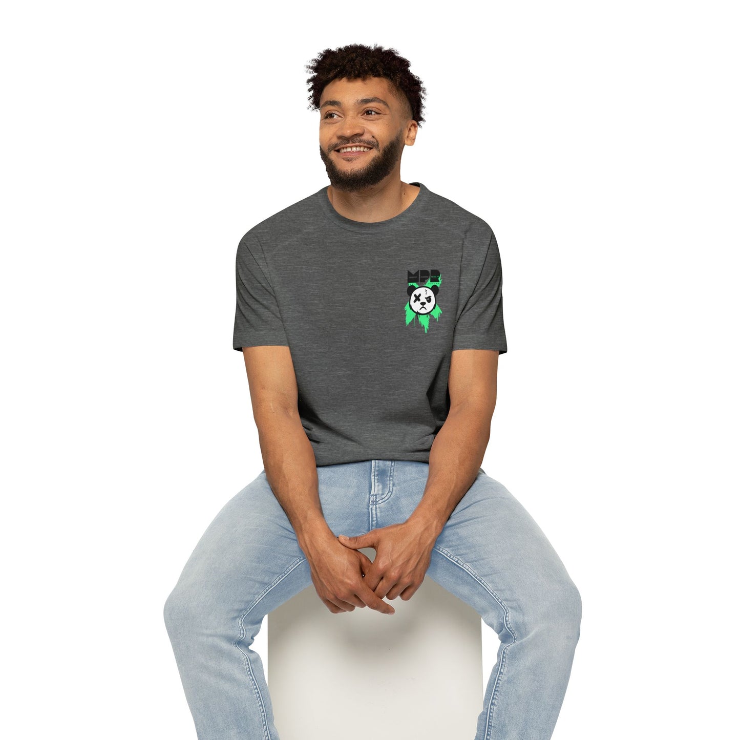 Do You Even Pin It, Bro? | Men’s Moto Raglan Shirt – Bold Grunge Panda Graphic Tee