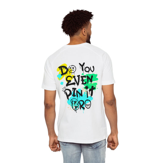 Do You Even Pin It, Bro? | Men’s Moto Raglan Shirt – Bold Grunge Panda Graphic Tee