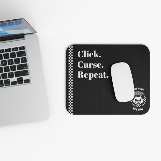 Click. Curse. Repeat. | Mad Panda Racing Mouse Pad